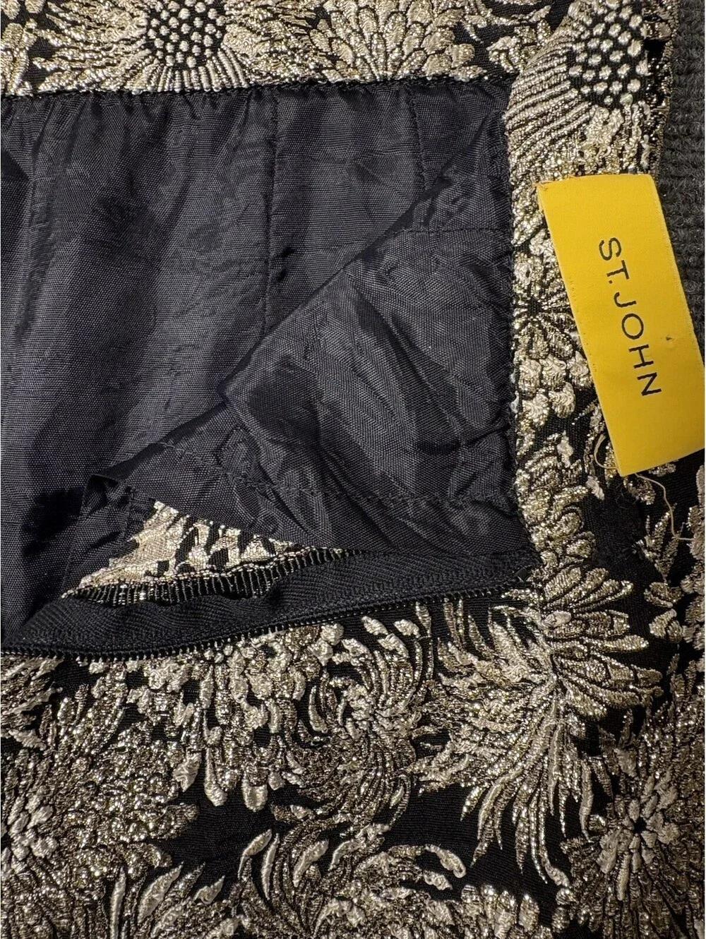 St. John Metallic Gold Maxi Skirt 0160
